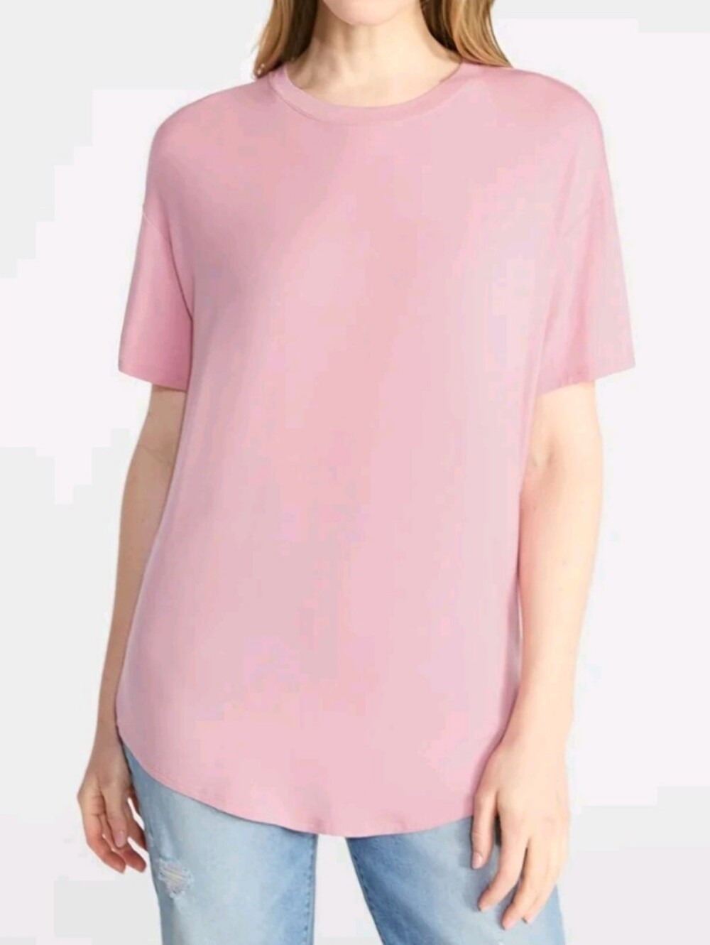 Time and Tru Women's Size XS (0-2) Tunic Tee with Short Sleeves NWT Rose Herb